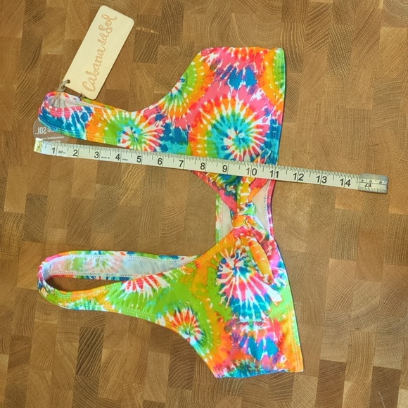 5/$25 NWTszLCabana Del Sol tie dye rainbow 2 piece bikini swimsuit vacation - Picture 3 of 6